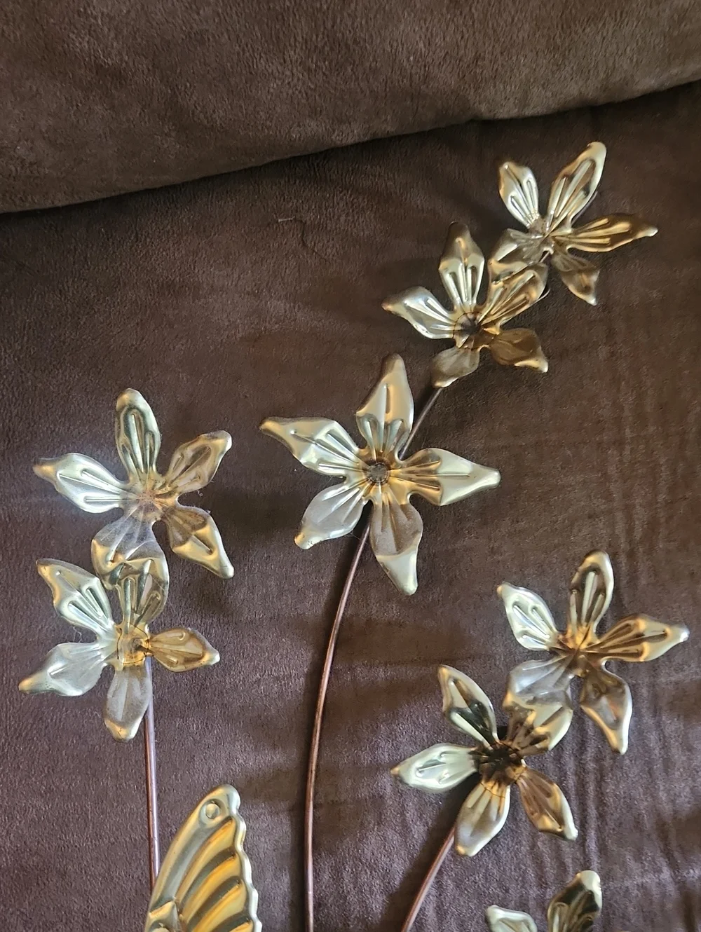 Home Interior Metal Floral Butterfly Home Decor Wall Hang Set of 2. Vintage